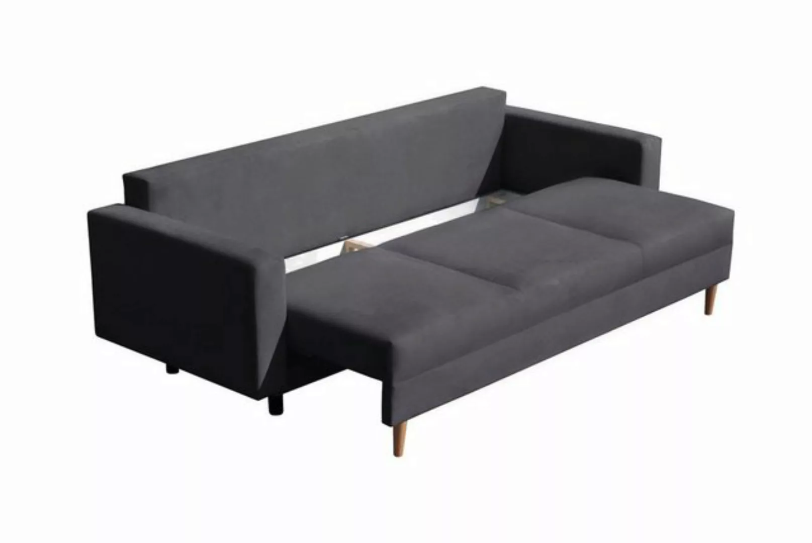 Beautysofa 3-Sitzer MILAN, skandinavisches Design, Wellenunterfederung, Bet günstig online kaufen