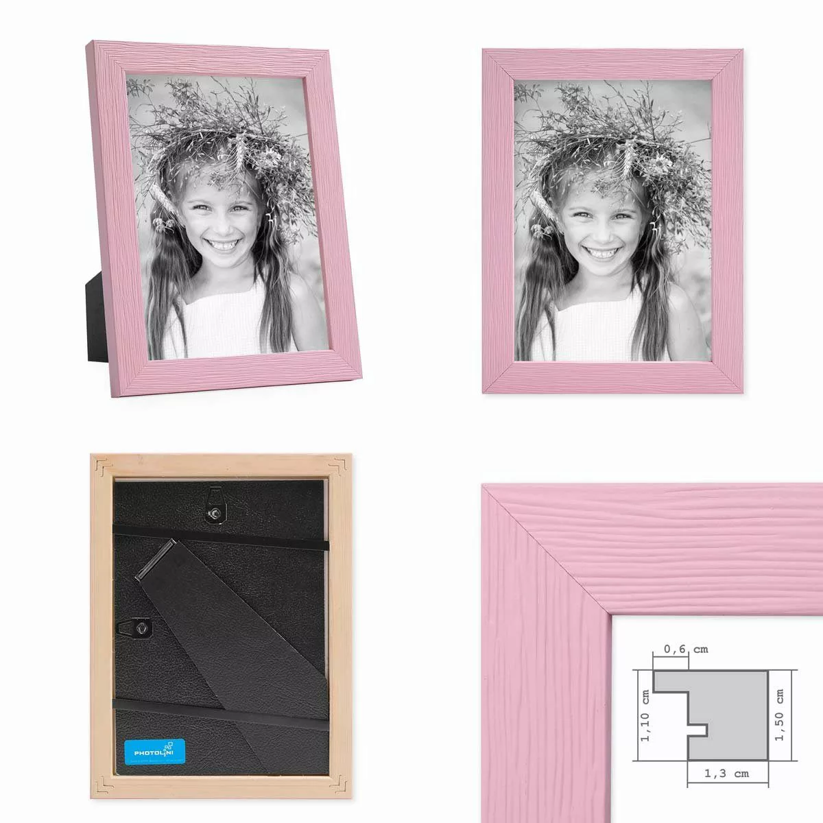 PHOTOLINI Bilderrahmen 3er Set Massivholz-Rahmen - günstig online kaufen