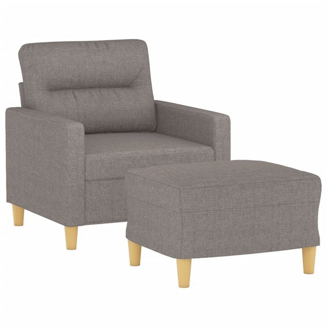 vidaXL Sofa Sessel mit Hocker Taupe 60 cm Stoff günstig online kaufen