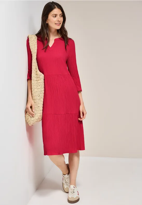 Seersucker-Kleid mit Volants günstig online kaufen