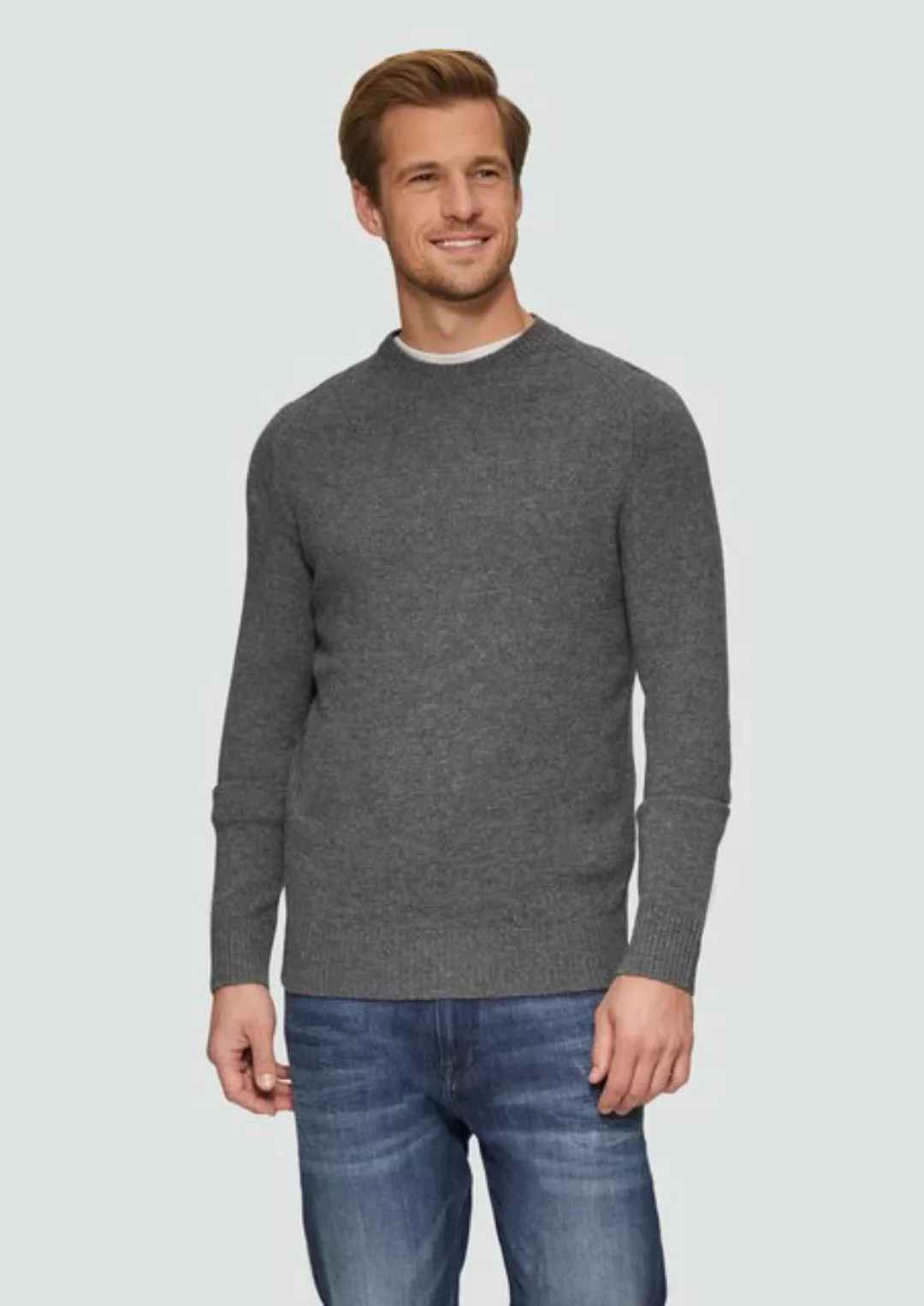 s.Oliver Strickpullover Strickpullover aus reiner Wolle Rippblende günstig online kaufen