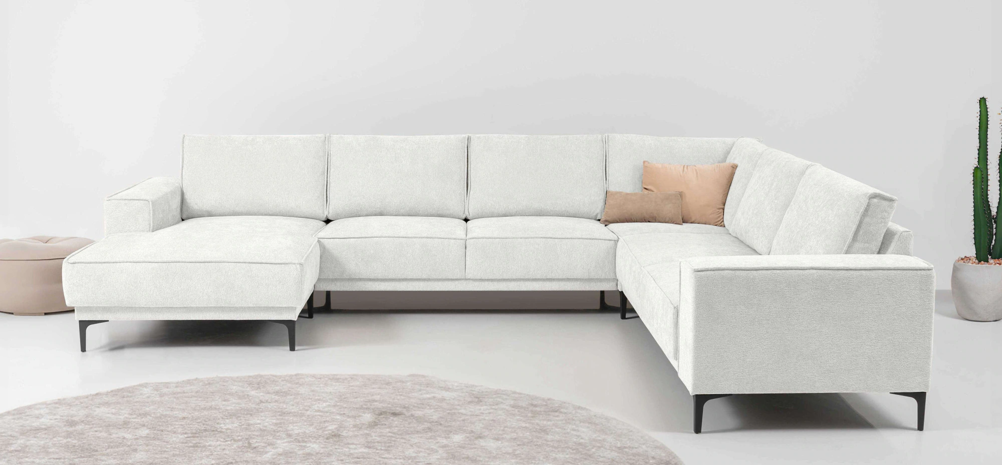 Places of Style Wohnlandschaft "XXL Sofa Oland, Struktur, Flachgewebe, Luxu günstig online kaufen