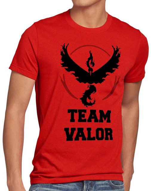 style3 T-Shirt Team Valor Rot Red Wagemut arena pokeball game go kampf poke günstig online kaufen