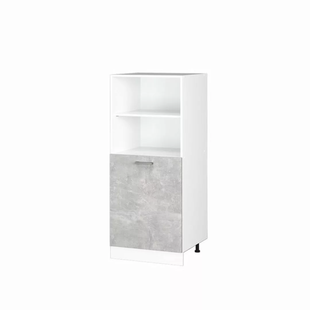 Vicco Backofenumbauschrank Küchenhochschrank R-Line 60 cm Weiß Beton kleine günstig online kaufen