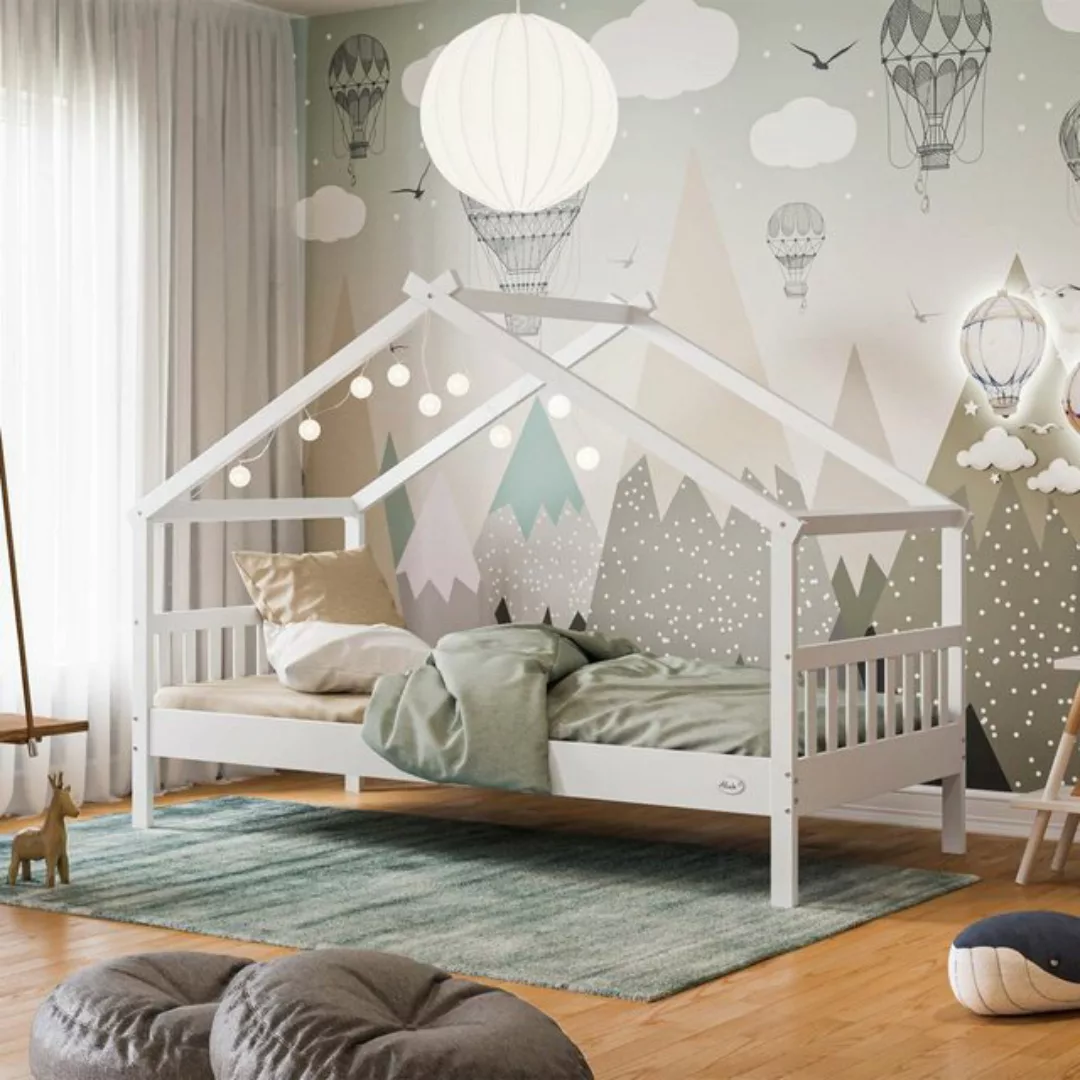 Alcube Hausbett HELIA, 160x80 in weiß I stabiles Kinderbett, mit Rolllatten günstig online kaufen