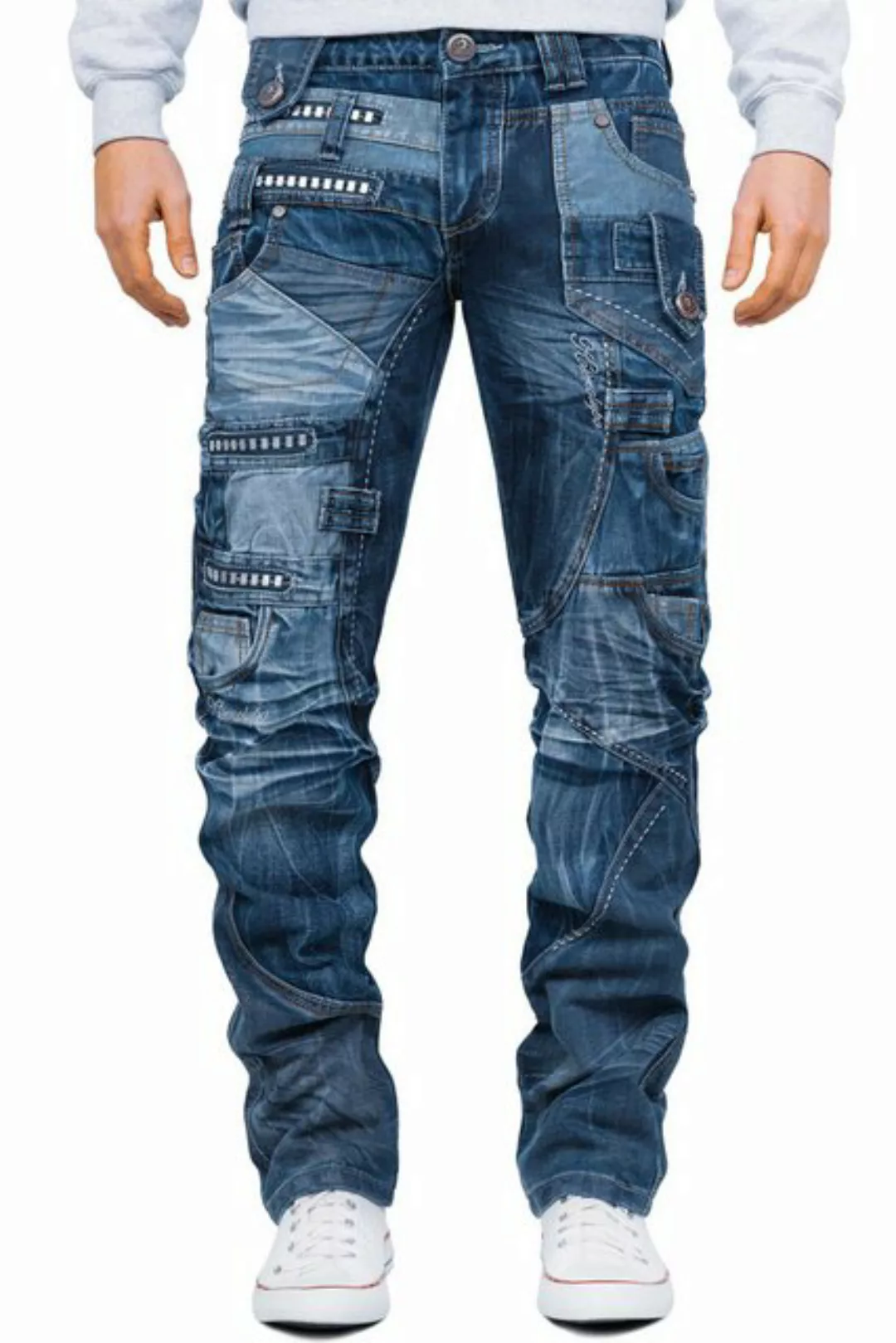Kosmo Lupo 5-Pocket-Jeans Auffällige Herren Hose BA-KM001-1 Schwarz W29/L32 günstig online kaufen