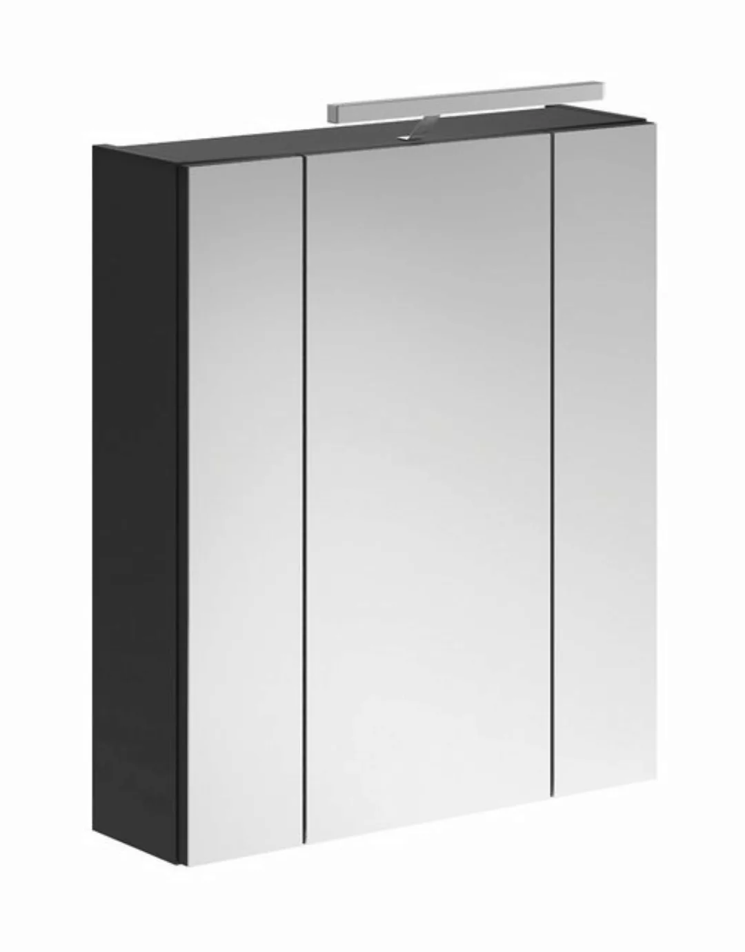 xonox.home Badezimmerspiegelschrank in Schwarz / Spiegelglas - 60x70x18cm ( günstig online kaufen