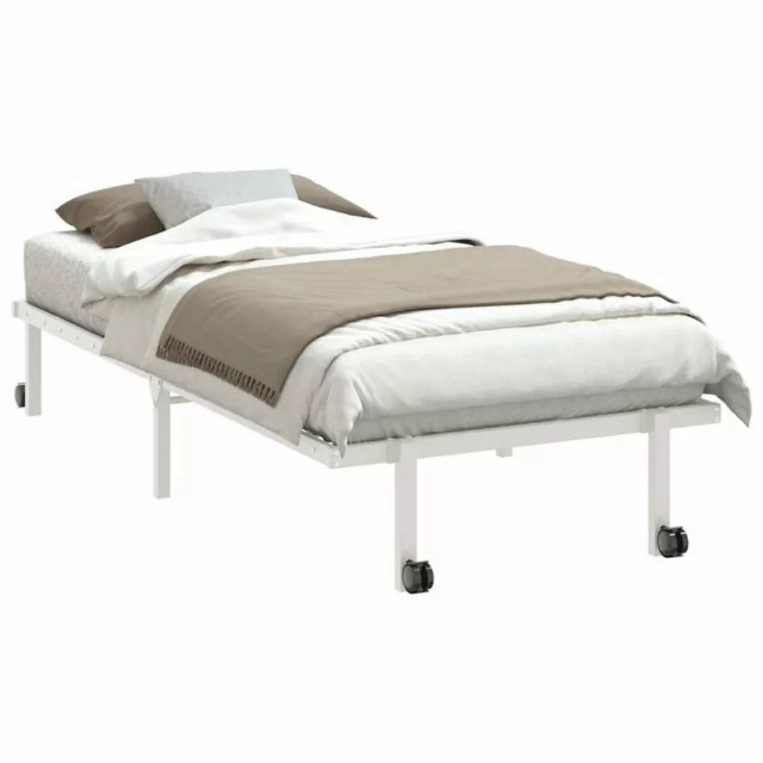 vidaXL Bett Bettgestell ohne Matratze Klappbar Weiß 90x200 cm Stahl günstig online kaufen