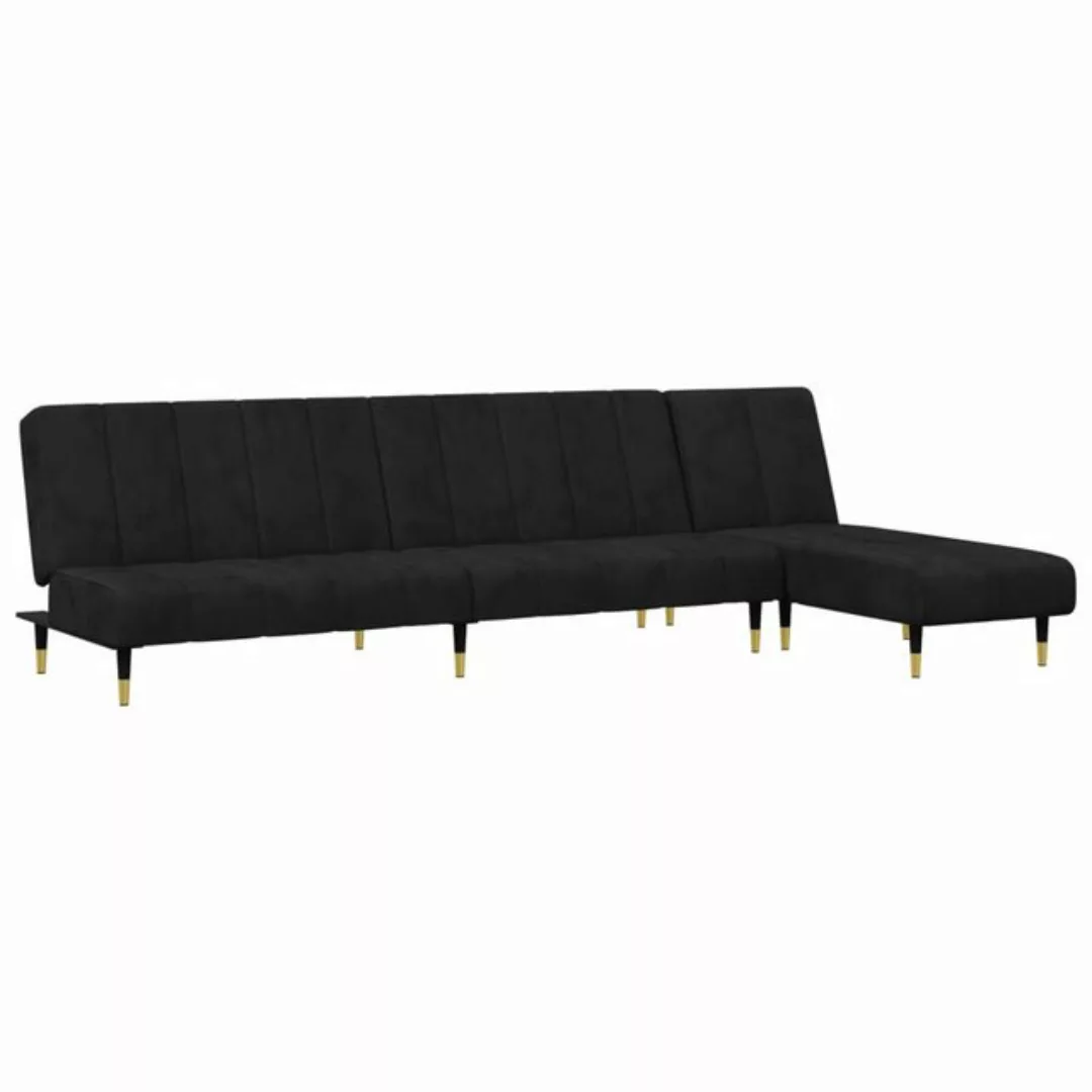 vidaXL Sofa, 2-tlg. Sofagarnitur Schwarz Samt günstig online kaufen