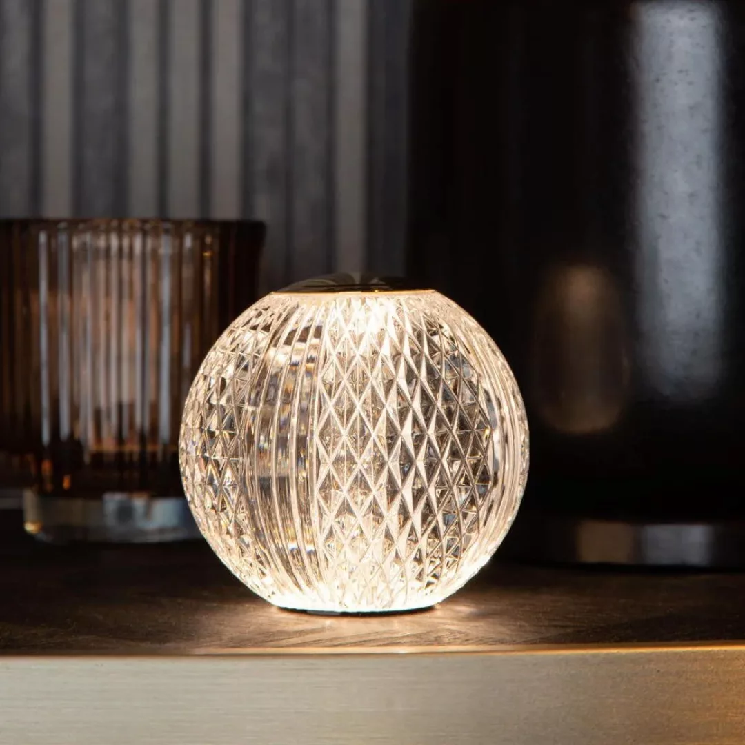LED Akku Tischleuchte Cintra in Transparent und Gold 2W 123lm günstig online kaufen