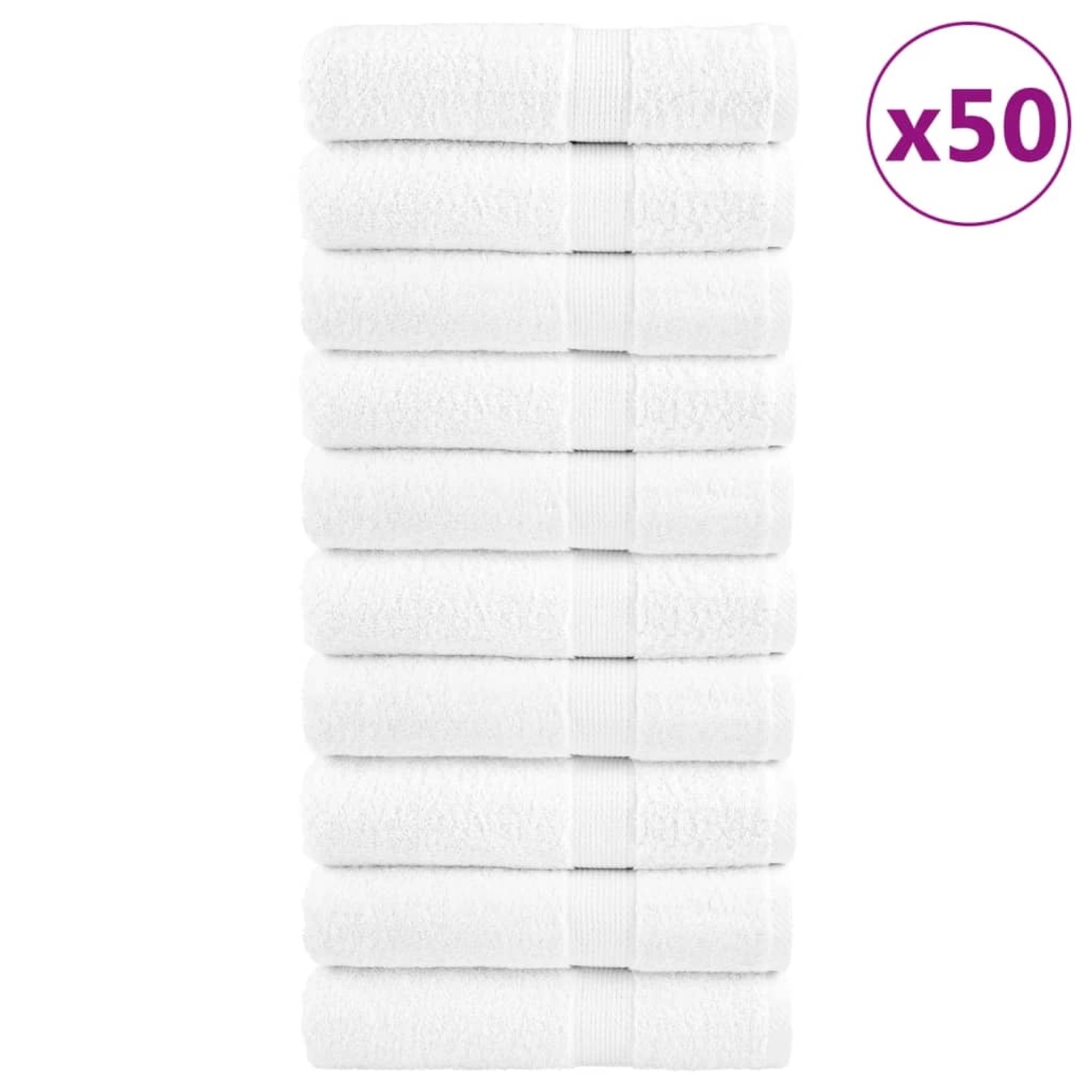 vidaXL Premium-Handtücher 50 Stk Weiß 50x100cm 600 g/m2 100% Baumwolle günstig online kaufen