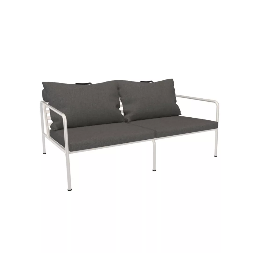 Outdoor 2-Sitzer Sofa AVON weiß Dunkelgrau günstig online kaufen