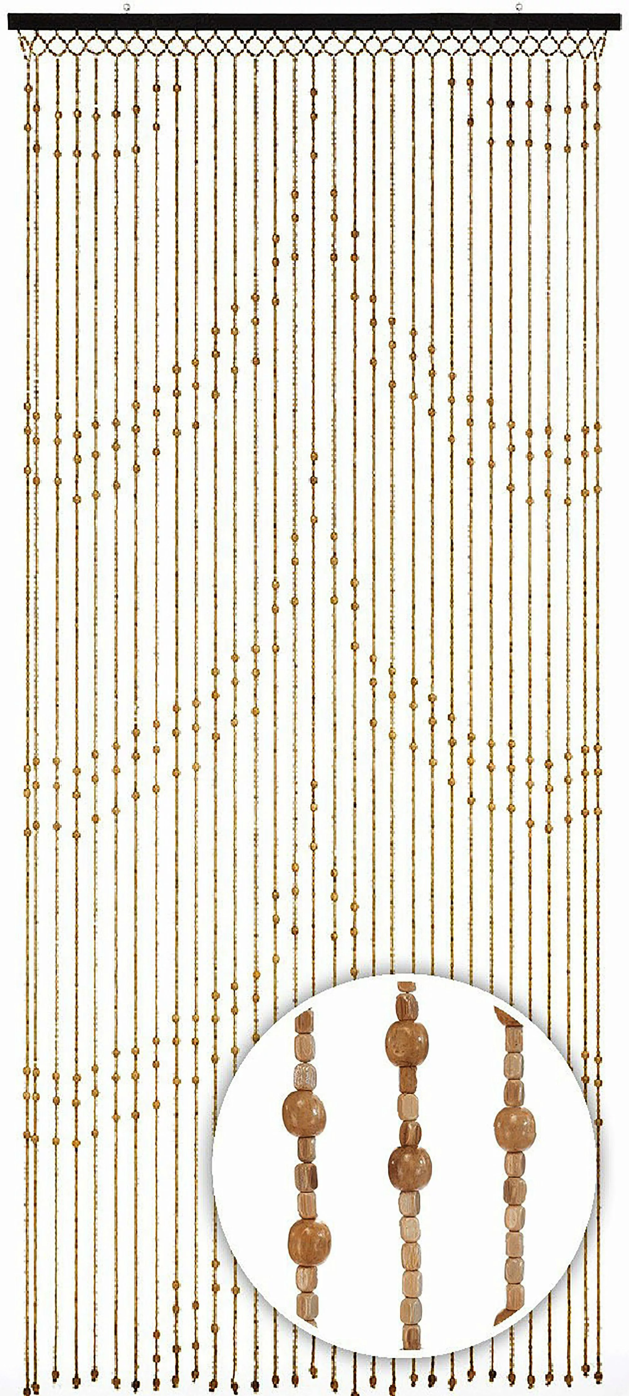 Kobolo Türvorhang Holzperlenvorhang Samara 90x200, Ösen günstig online kaufen