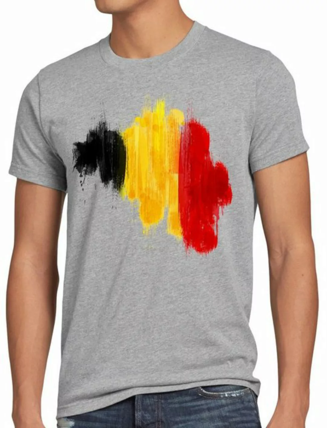 style3 Print-Shirt Herren T-Shirt Flagge Belgien Fußball Sport Belgium WM E günstig online kaufen