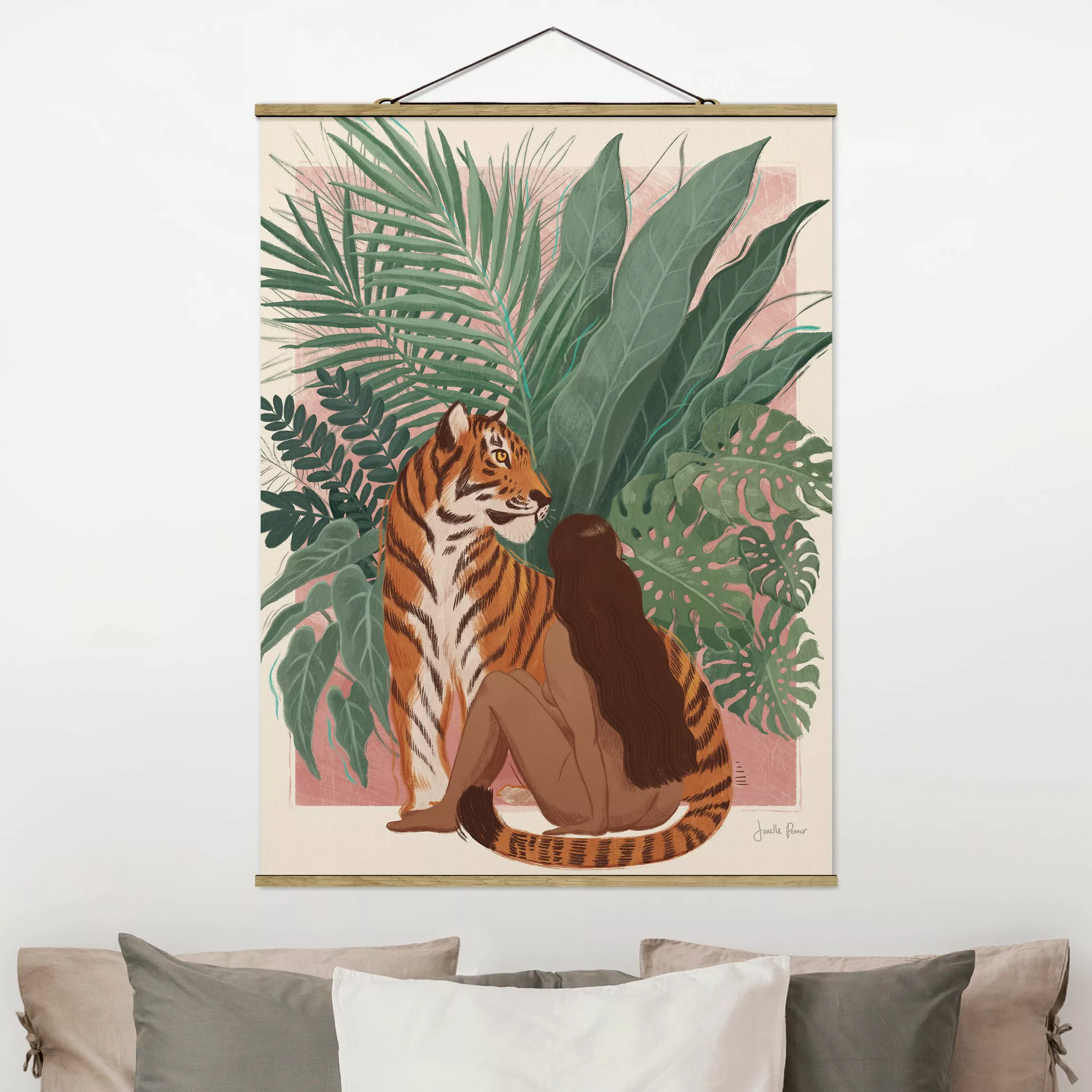 Stoffbild mit Posterleisten Majestätische Wildkatzen II günstig online kaufen