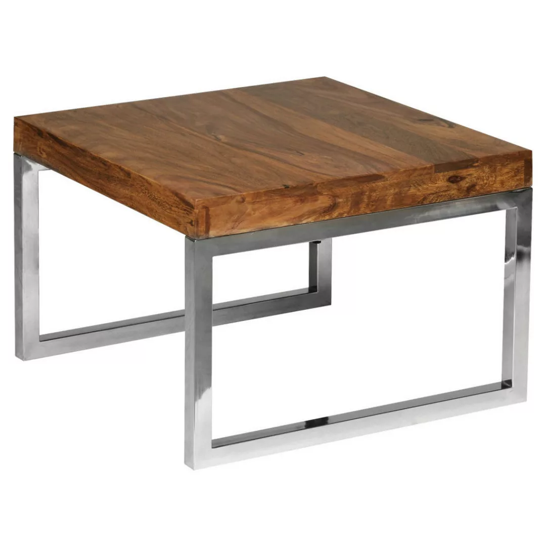 Beistelltisch GUNA Massiv-Holz Sheesham Wohnzimmer-Tisch Metallgestell Land günstig online kaufen