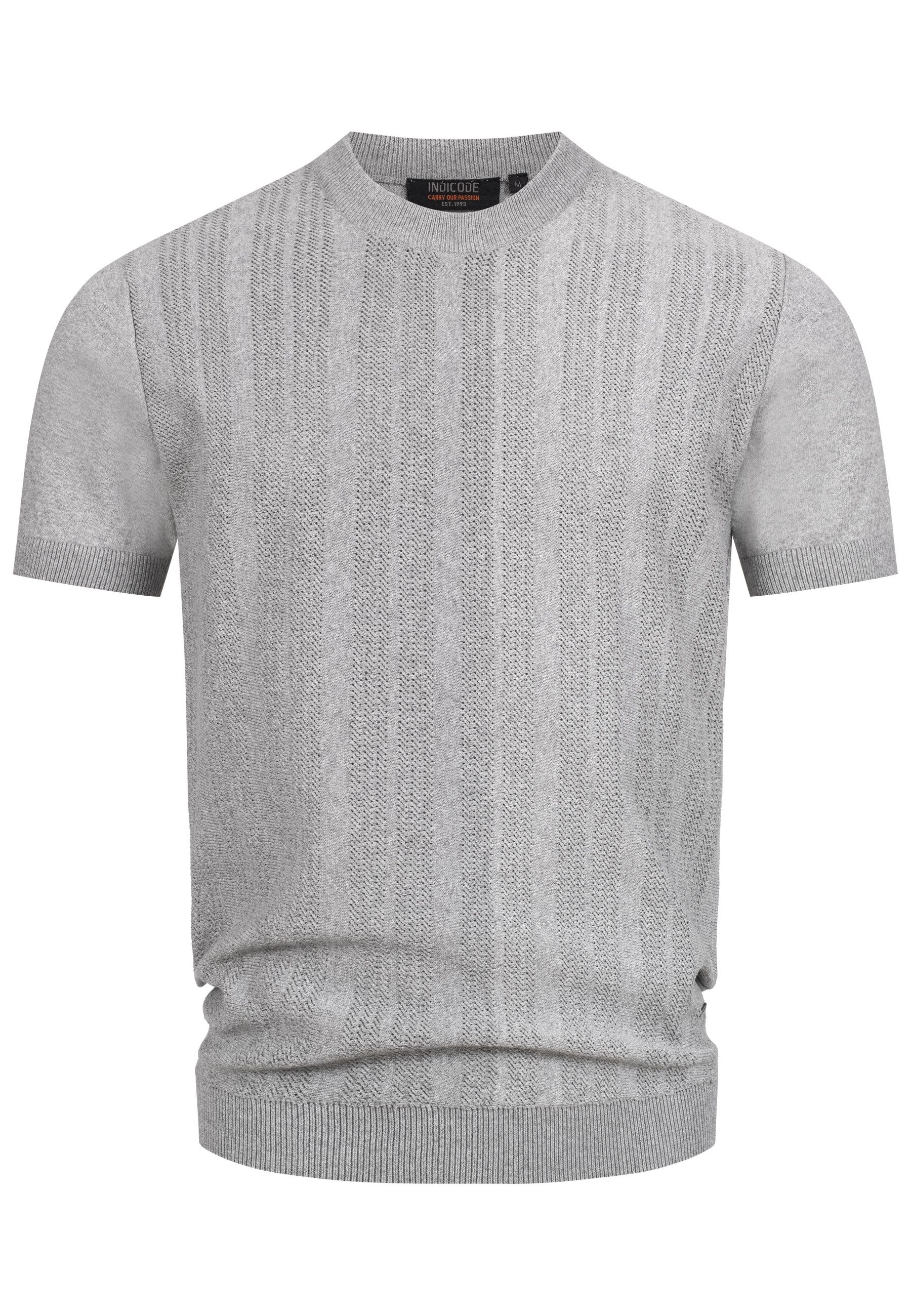 Indicode T-Shirt INVarson mit vertikalem Strickmuster günstig online kaufen