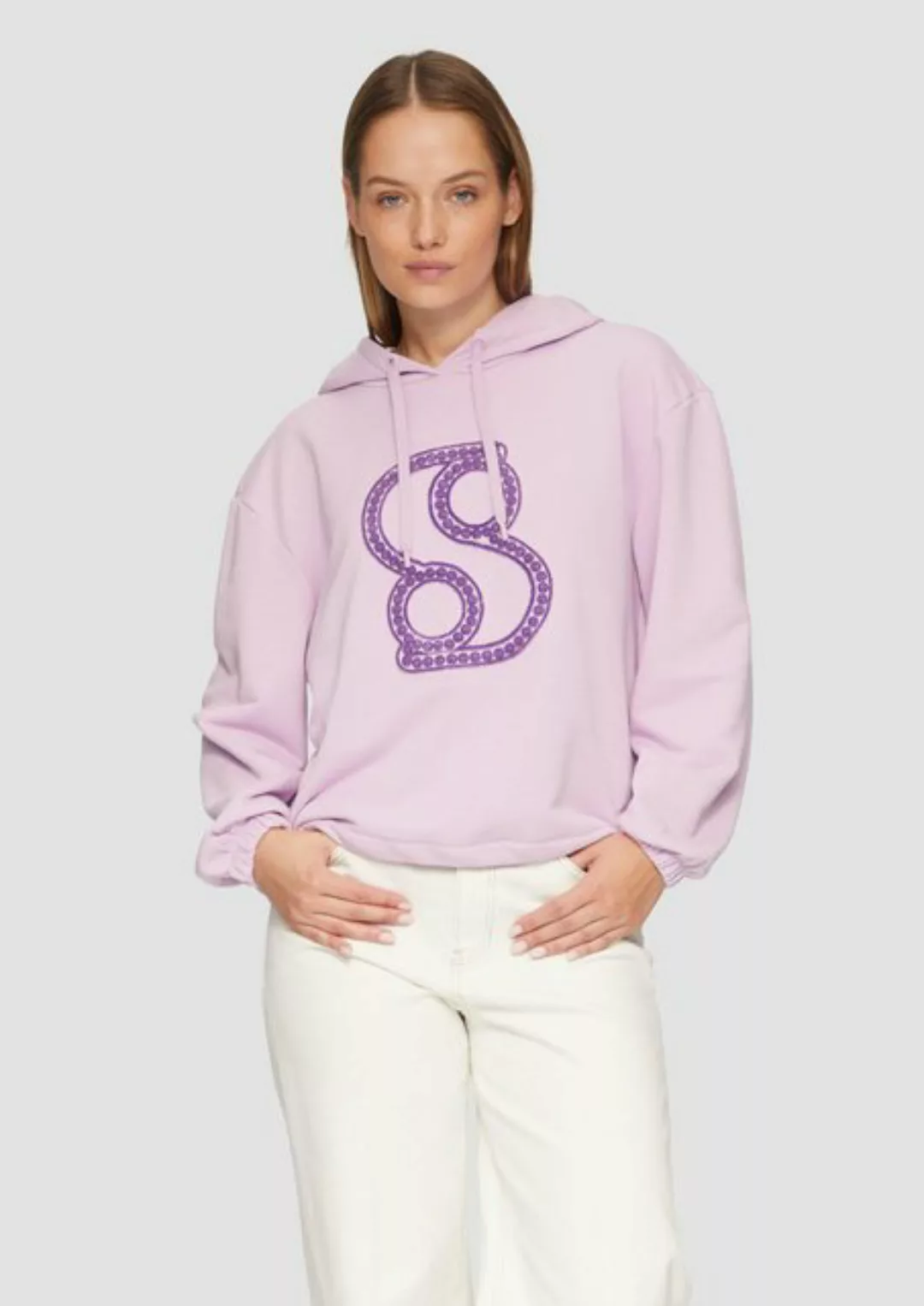 s.Oliver Sweatshirt Kapuzen-Sweatshirt mit verstellbarem Saum Durchzugkorde günstig online kaufen