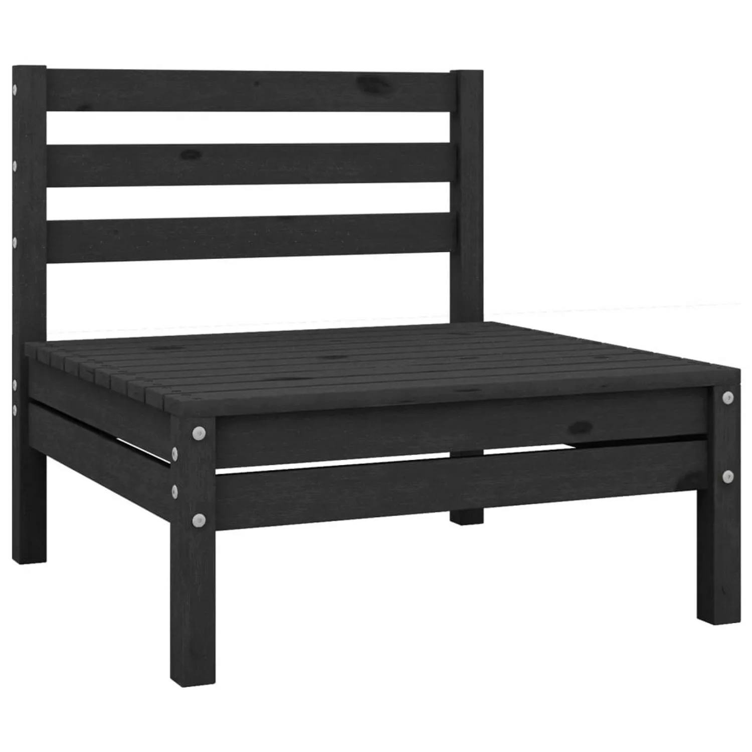 Garten-mittelsofas 4 Stk. Schwarz Massivholz Kiefer günstig online kaufen