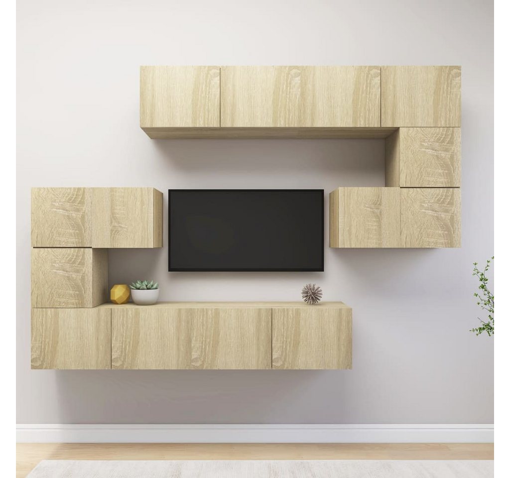 vidaXL TV-Schrank 8-tlg TV-Schrank-Set Sonoma Eiche Spanplatte TV-Konsole f günstig online kaufen