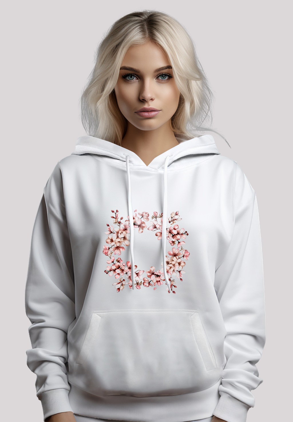 F4NT4STIC Kapuzenpullover "Rosa Frühlings Blumenkranz Dekor", Premium Quali günstig online kaufen