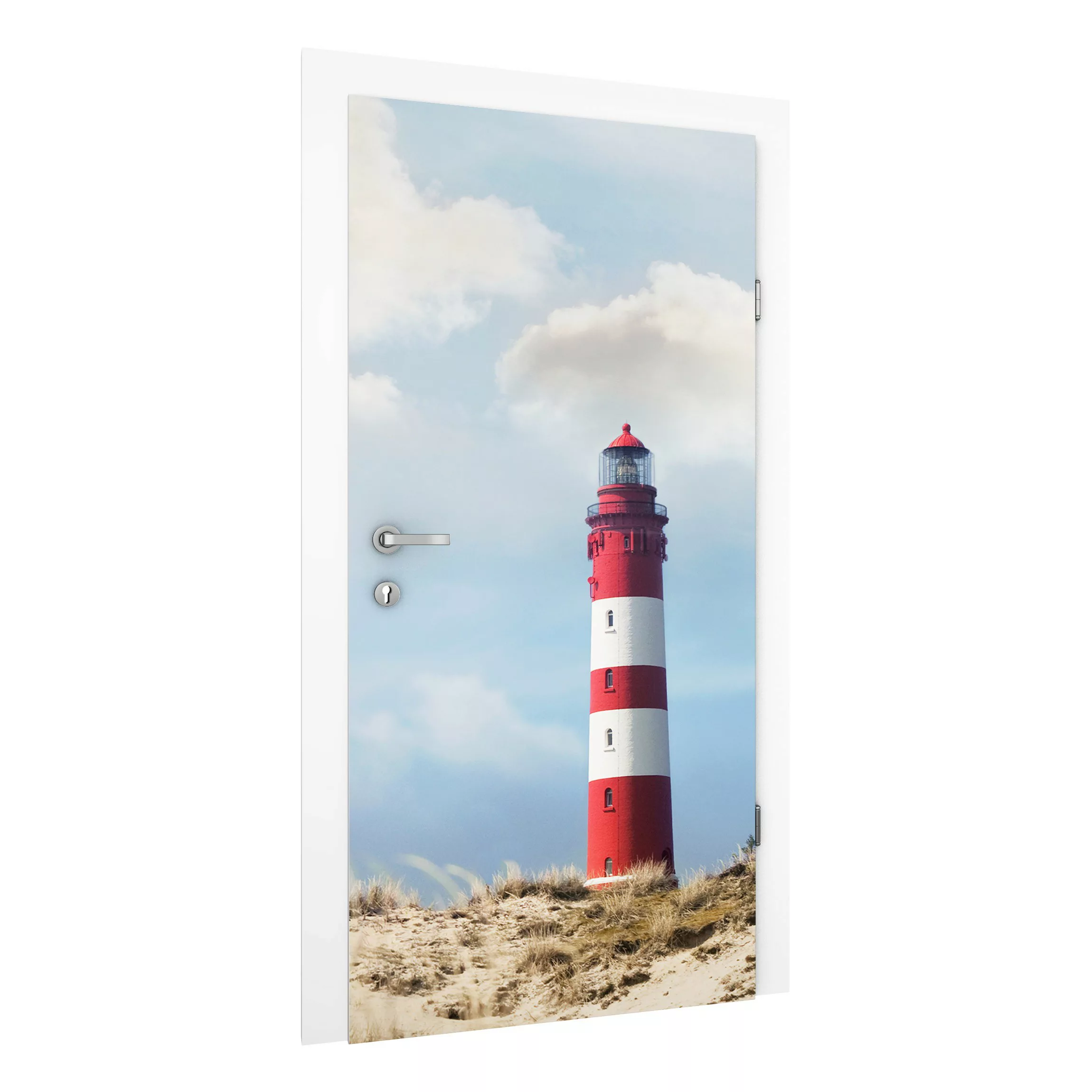 Türtapete Leuchtturm in den Dünen günstig online kaufen