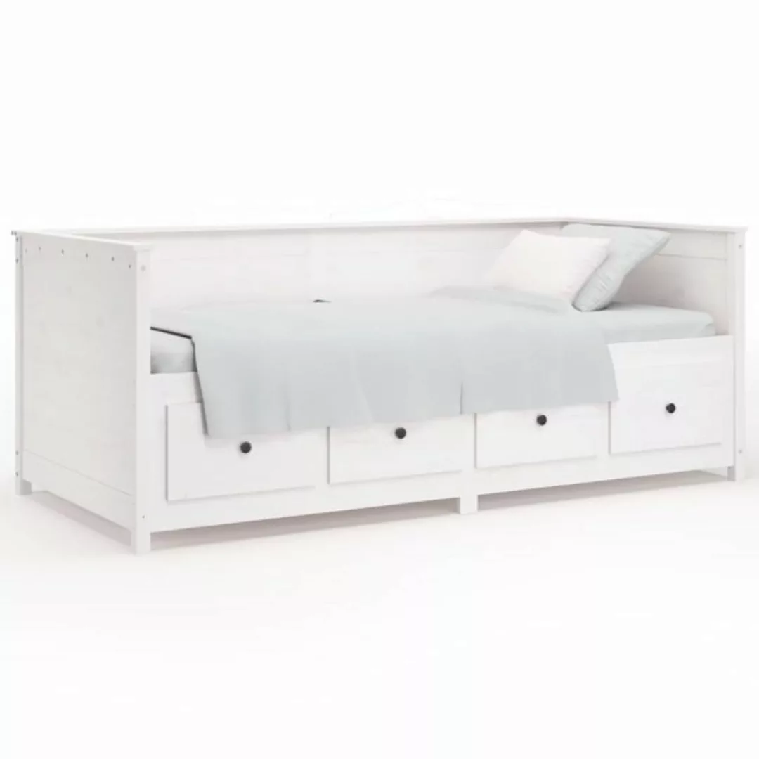 vidaXL Bettgestell Gästebett Tagesbett Weiß 90x190 cm Massivholz Kiefer Bet günstig online kaufen