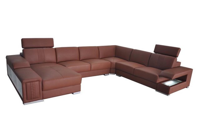 Xlmoebel Ecksofa Braunes Ecksofa mit Regal, Polsterung, Sitzgarnitur und Le günstig online kaufen