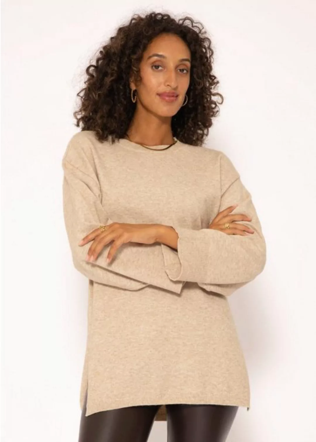 SASSYCLASSY Strickpullover Oversize Pullover Damen aus weichem Feinstrick L günstig online kaufen