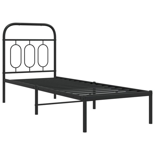 vidaXL Bett Bettgestell mit Kopfteil Metall Schwarz 75x190 cm günstig online kaufen