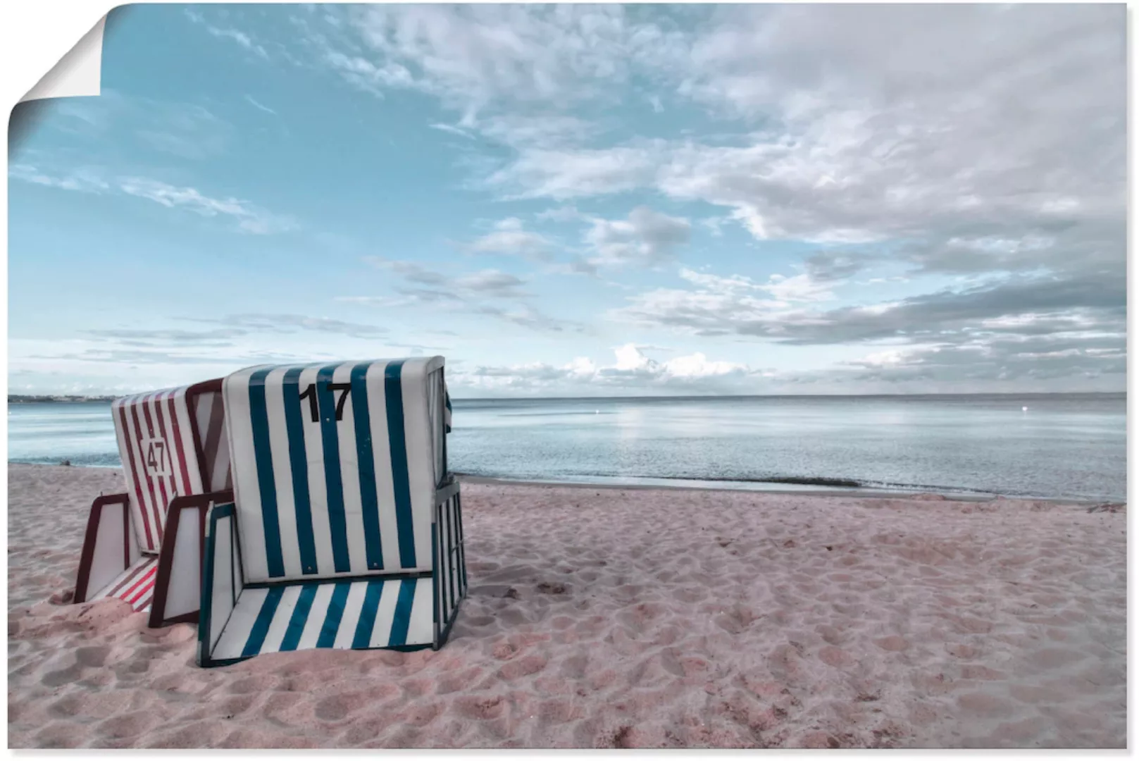 Artland Wandbild "Einsame Strandkörbe am Ostseestrand", Strand, (1 St.), al günstig online kaufen