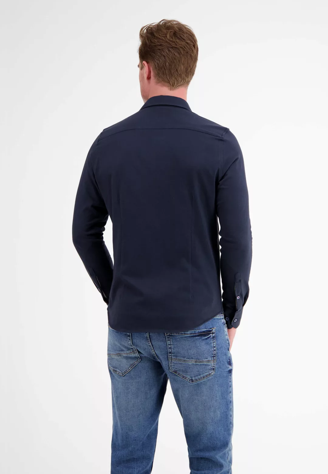 LERROS Langarmhemd "LERROS Unifarbenes Jerseyhemd" günstig online kaufen