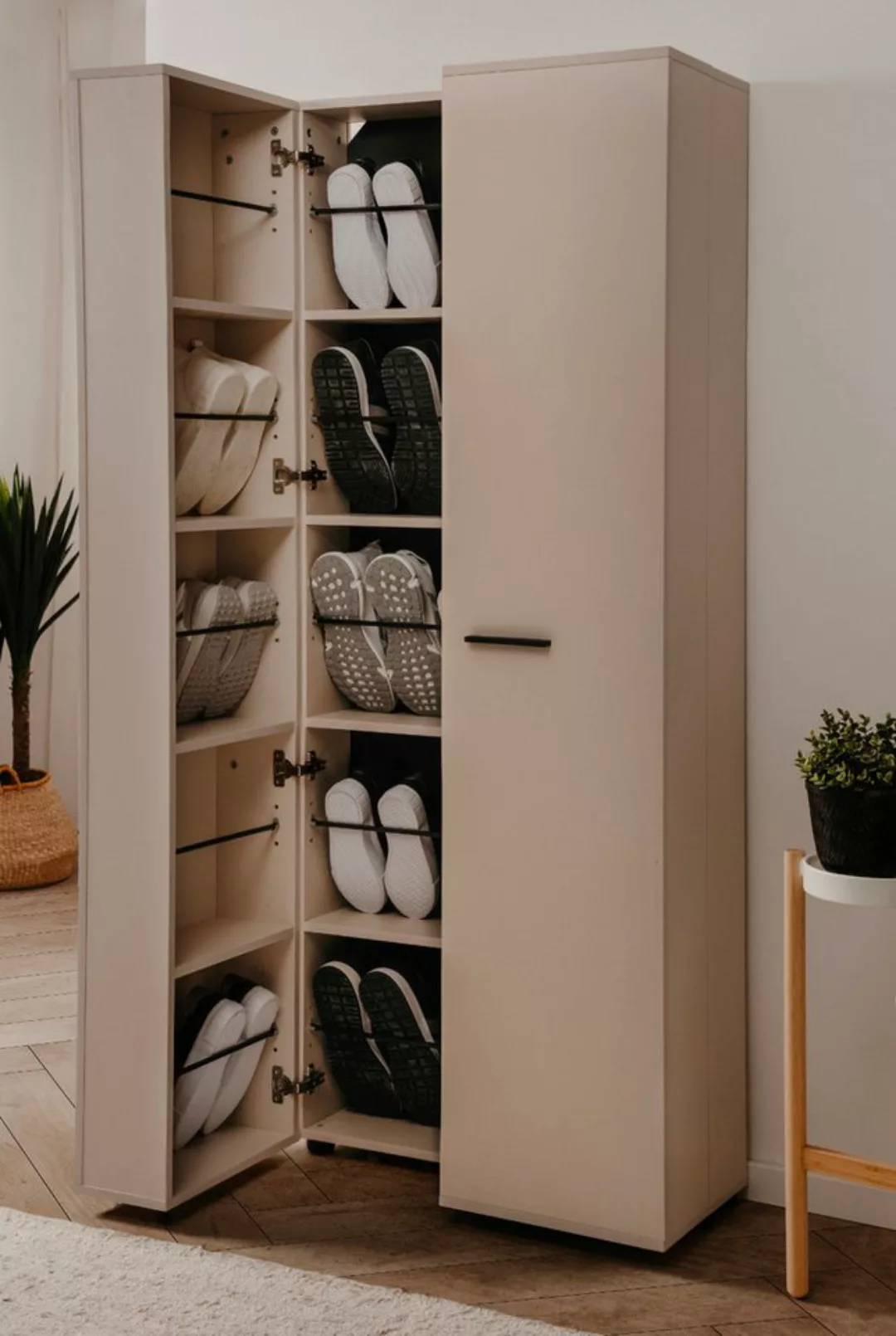 Furn.Design Schuhschrank Logu (Schrank samtfarben, ausklappbar, 74 x 182 cm günstig online kaufen