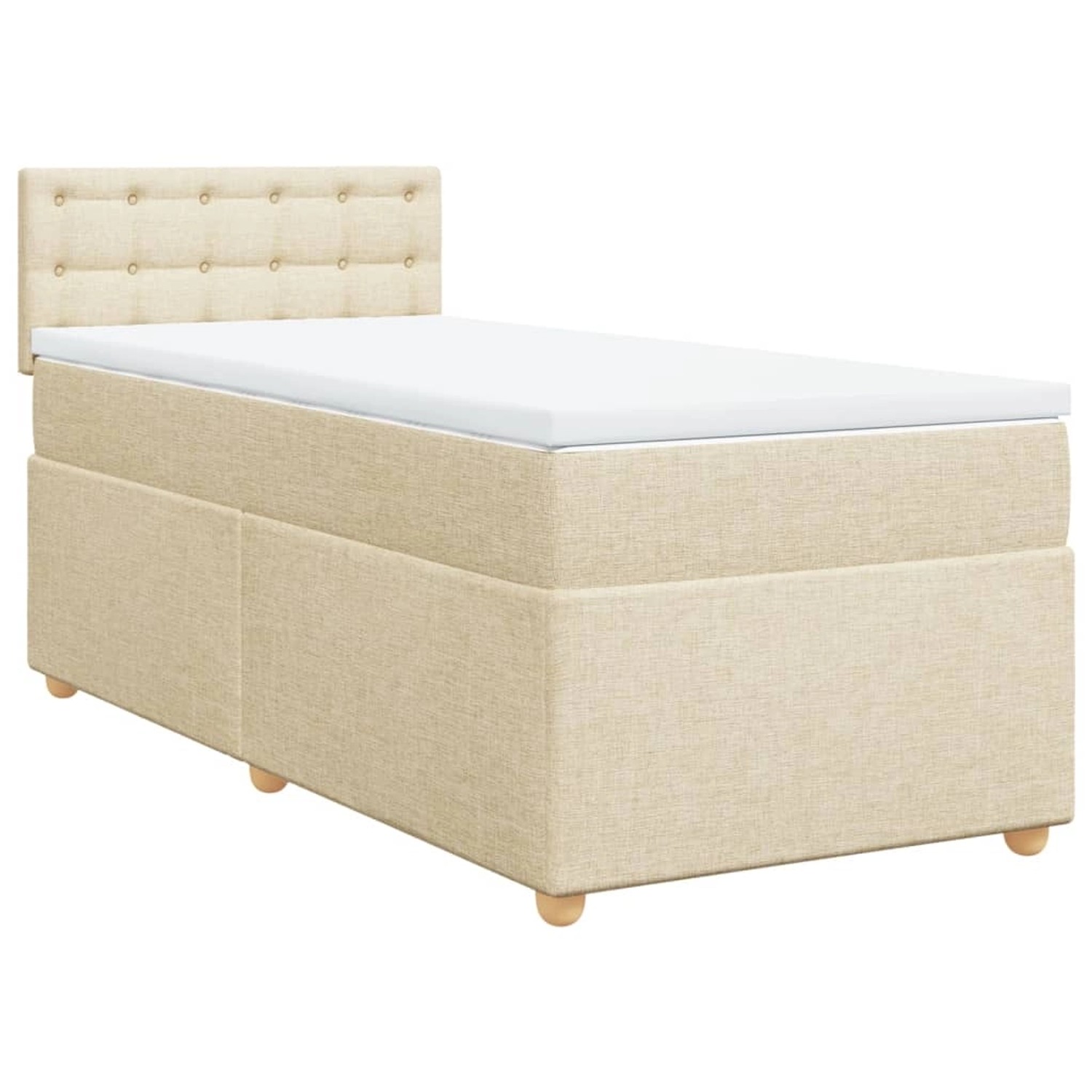 vidaXL Boxspringbett mit Matratze Creme 90x190 cm Stoff2102147 günstig online kaufen