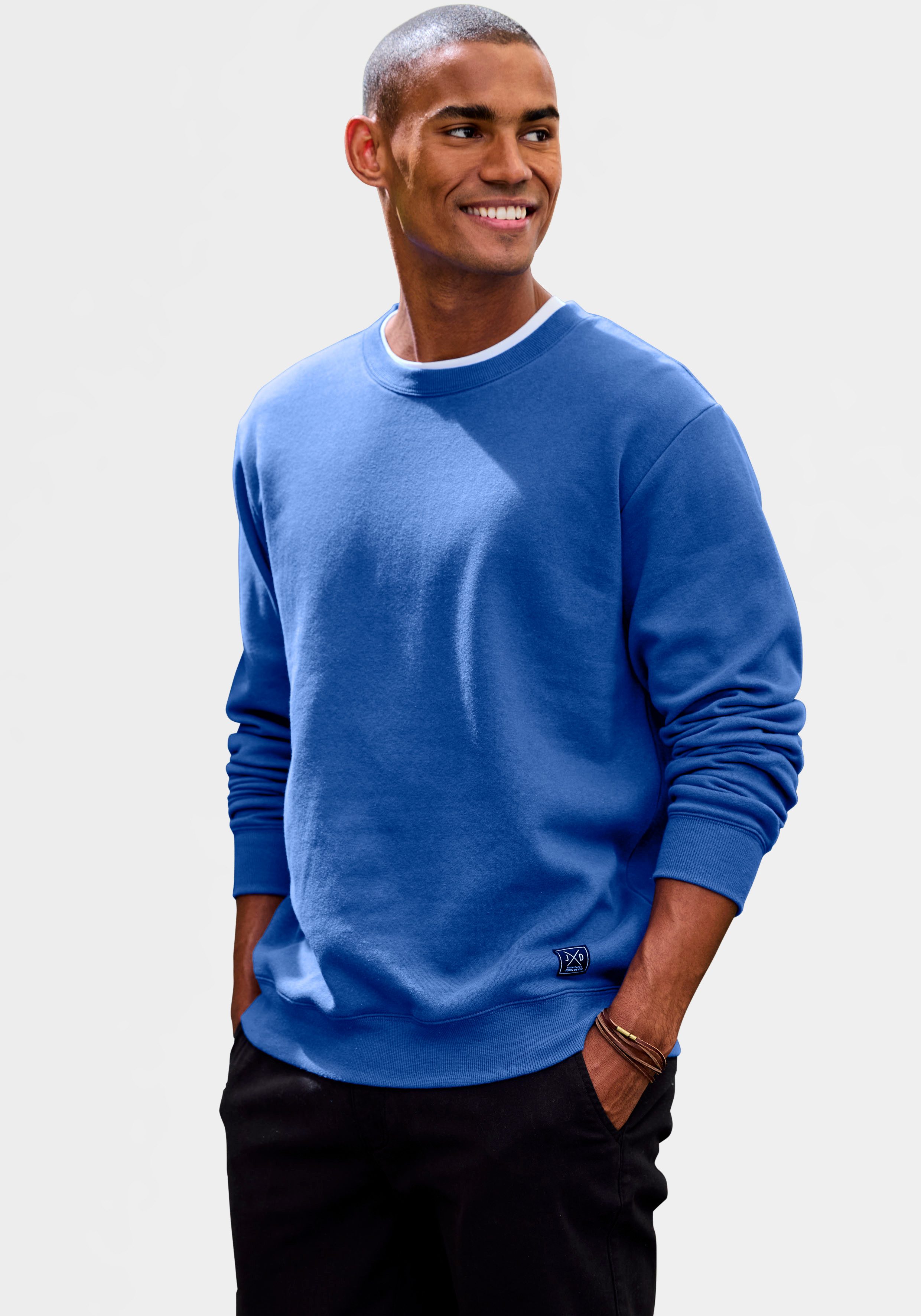 John Devin Sweatshirt, Langarm, Pullover mit Rundhals, Baumwollmischung günstig online kaufen