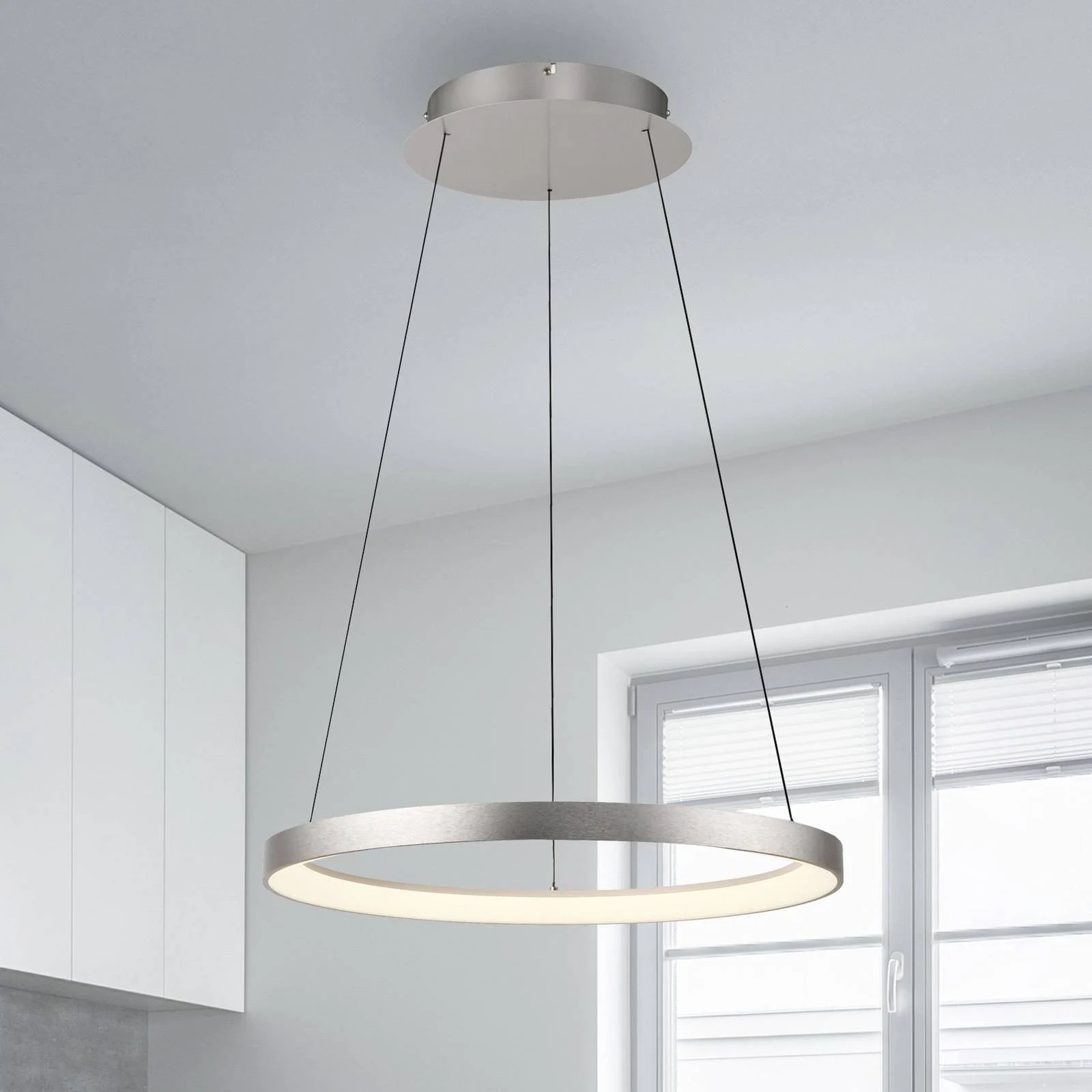 Paul Neuhaus LED-Hängelampe Hoop, aluminium, Ø 57 cm günstig online kaufen