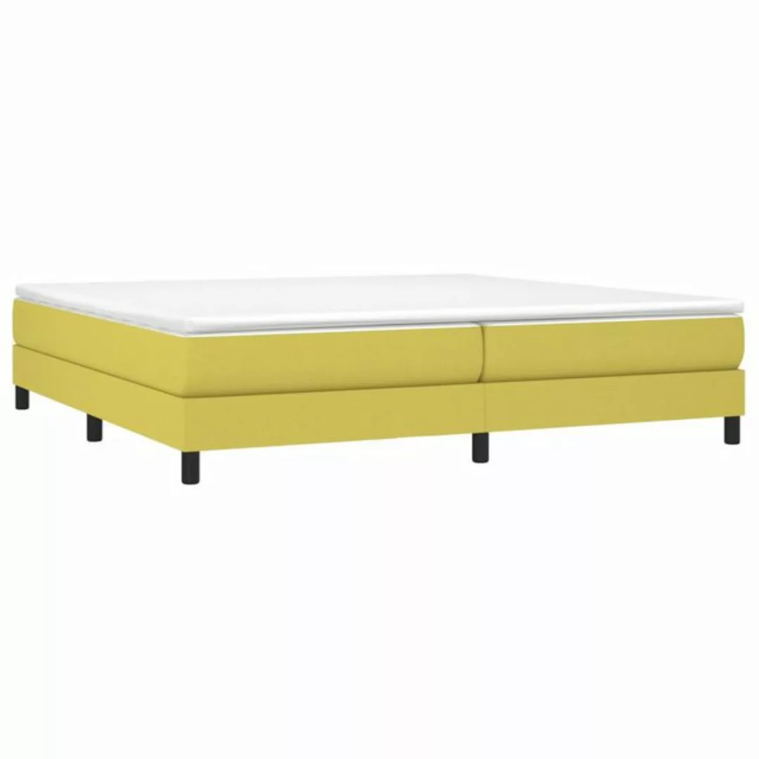 vidaXL Bett Boxspringbett mit Matratze Grün 200x200 cm Stoff günstig online kaufen