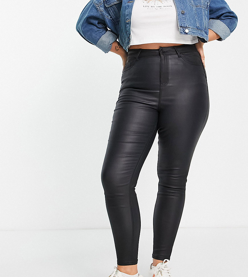 New Look Curve – Figurformende, eng geschnittene Jeans aus beschichtetem Ku günstig online kaufen
