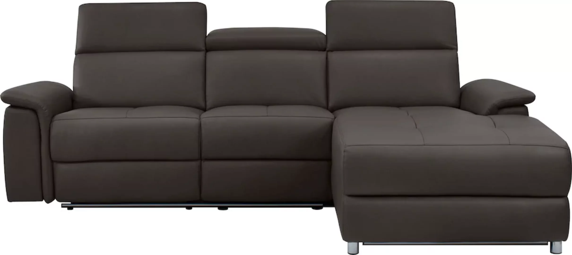 Places of Style Ecksofa "Pareli, L-Form, 259cm,m. Recamiere, Echtleder, Kun günstig online kaufen