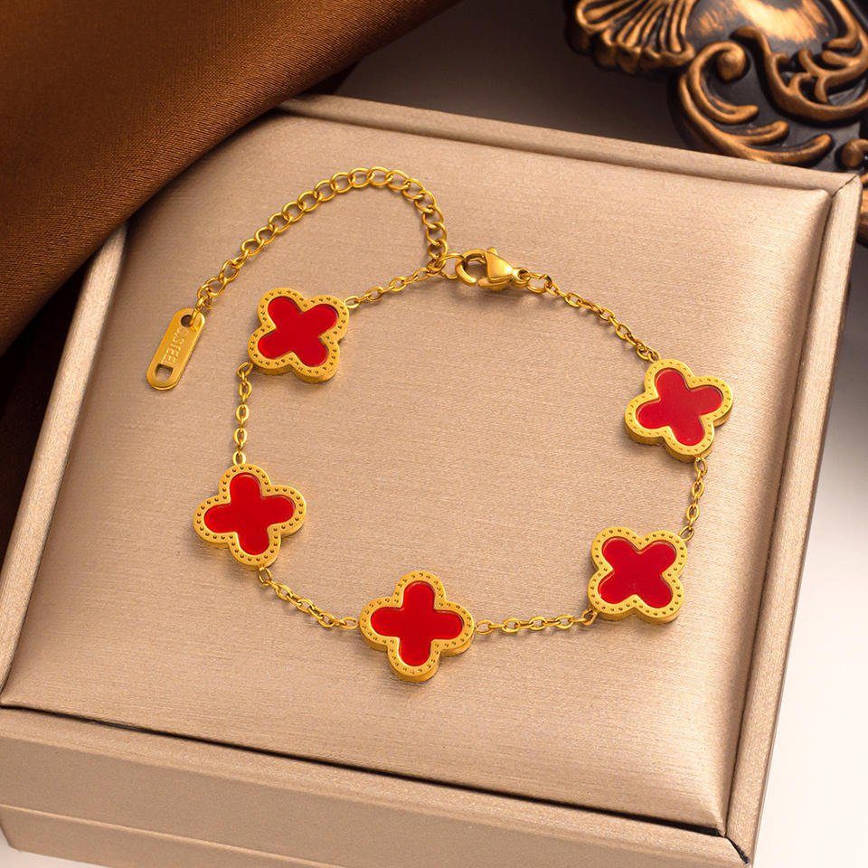 GOLDKLEIN Goldarmband Edelstahl vergoldet Blume verschiedene günstig online kaufen
