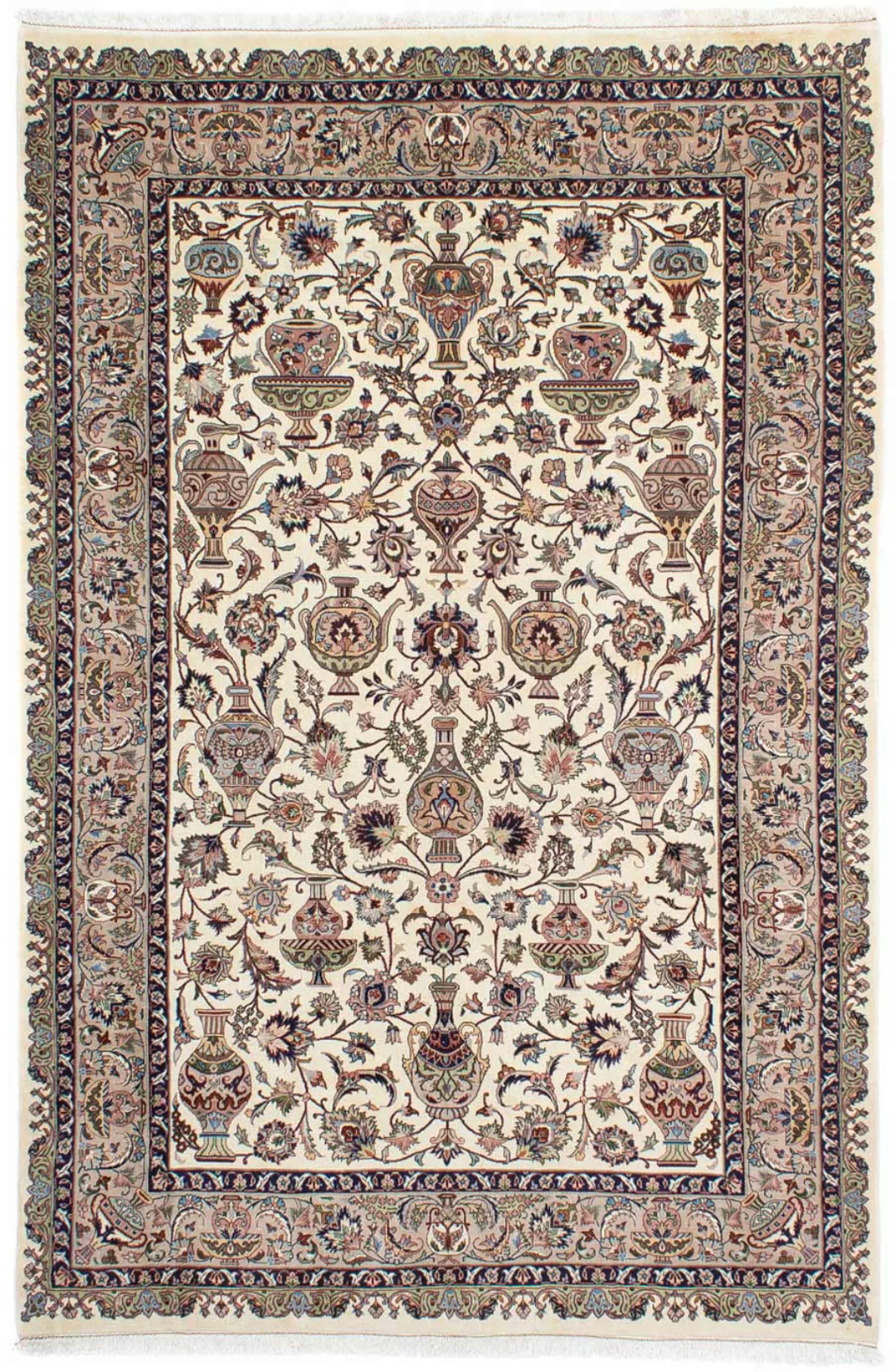 morgenland Wollteppich »Kaschmar Blumenmuster Beige 291 x 198 cm«, rechteck günstig online kaufen