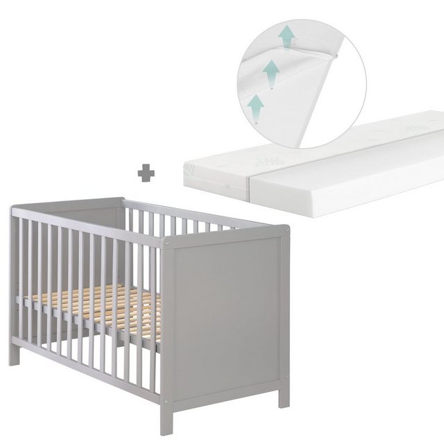 roba® Beistellbett taupe oder weiß, Gitterbett inkl. Matratze und Lattenros günstig online kaufen