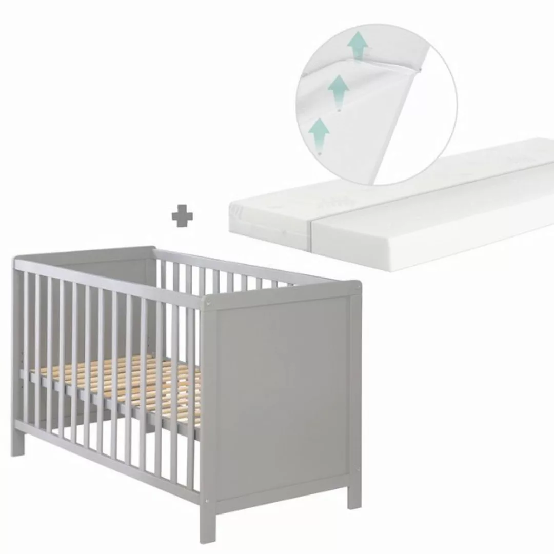 roba® Beistellbett taupe oder weiß, Gitterbett inkl. Matratze und Lattenros günstig online kaufen