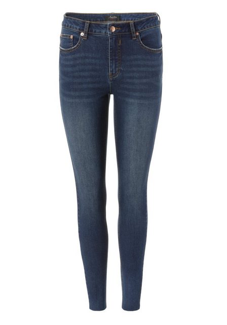 Aniston CASUAL Skinny-fit-Jeans, regular waist - mit ausgefransten Beinabsc günstig online kaufen