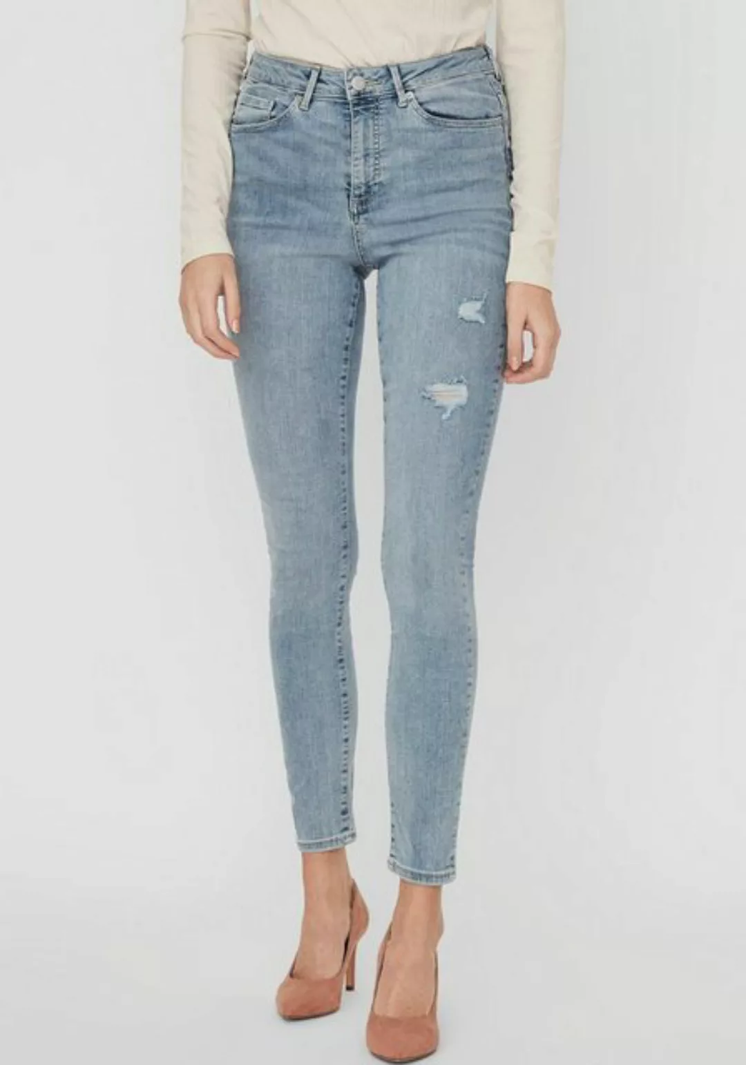 Vero Moda Skinny-fit-Jeans "VMSOPHIA HR SKINNY DESTR J AM314 NOOS", mit Des günstig online kaufen