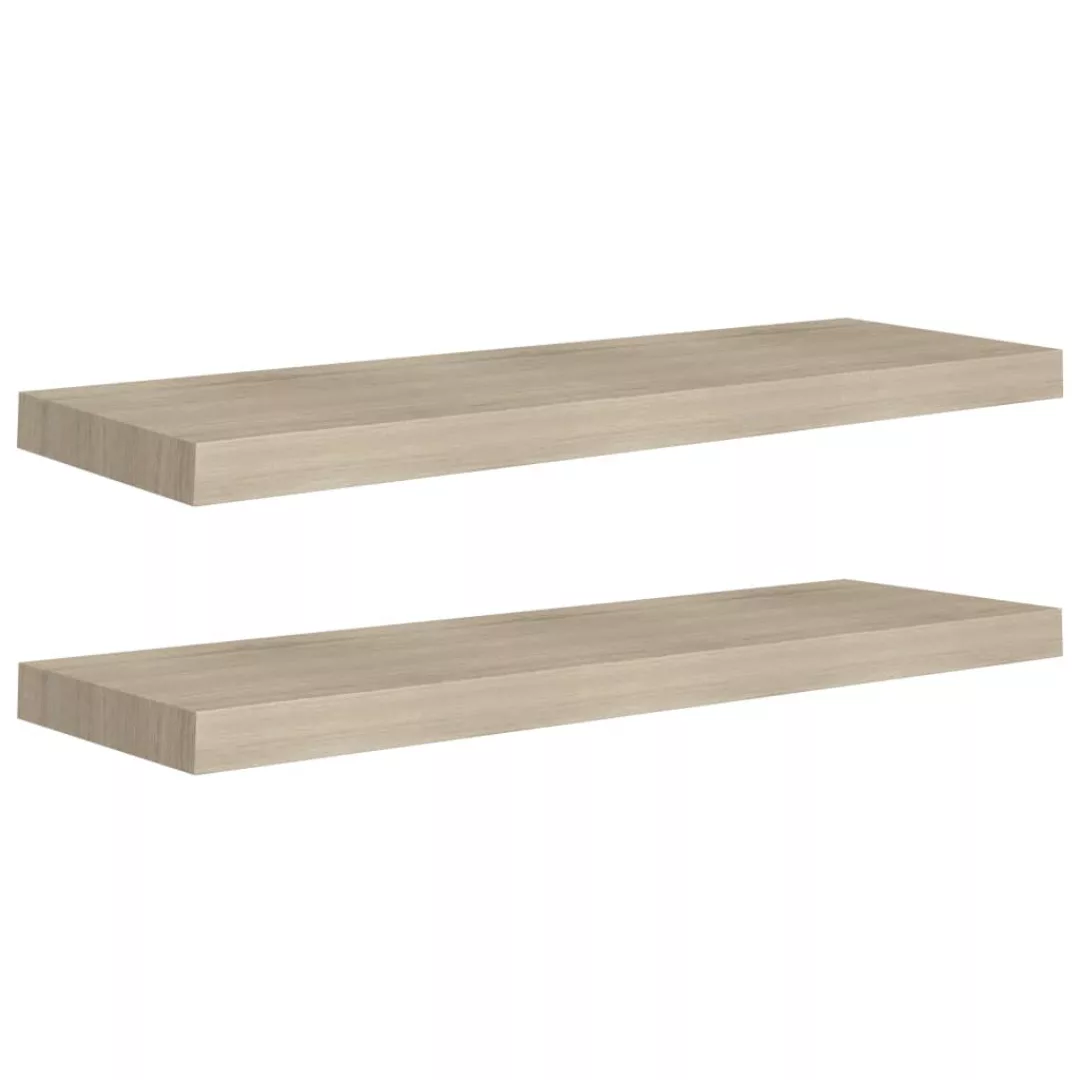 Schweberegale 2 Stk. Eiche-optik 80x23,5x3,8 Cm Mdf günstig online kaufen