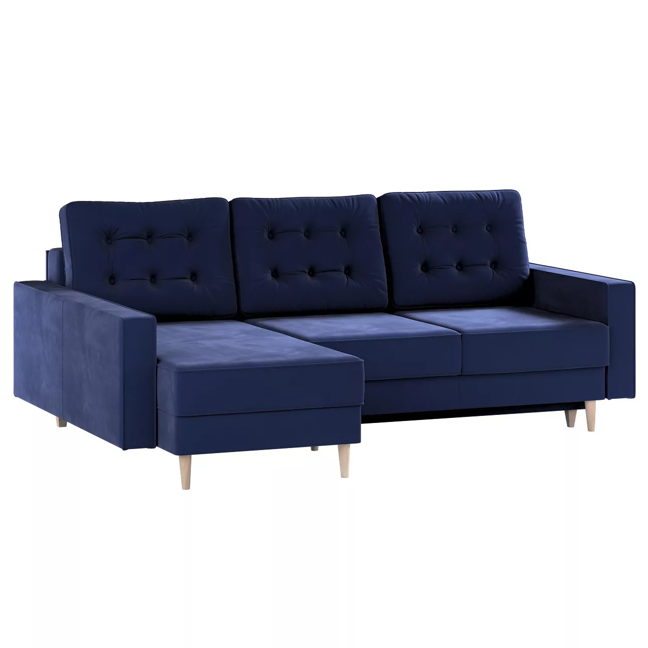 Ausklappbares Ecksofa Svein, dunkelblau, 224x164x91, Polsterstoffe (RI81) günstig online kaufen