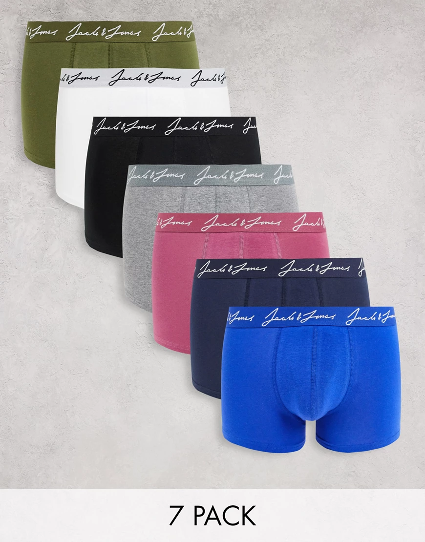 Jack & Jones – 7er Packung Unterhosen in verschiedenen Farben-Bunt günstig online kaufen