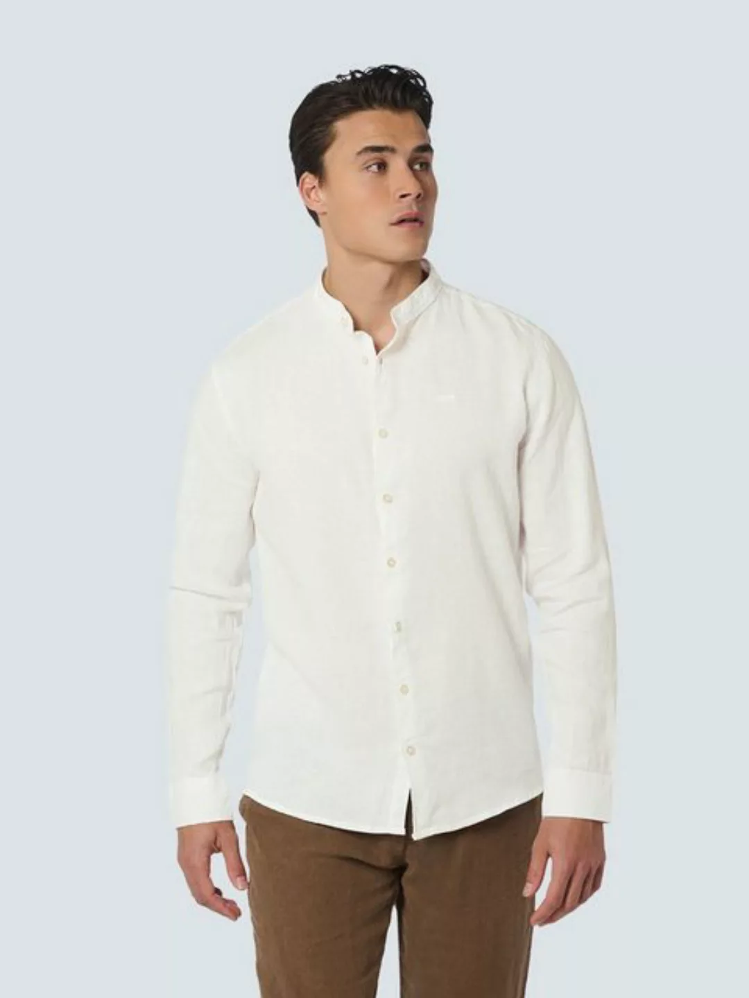 NO EXCESS T-Shirt Shirt Granddad Linen Solid günstig online kaufen