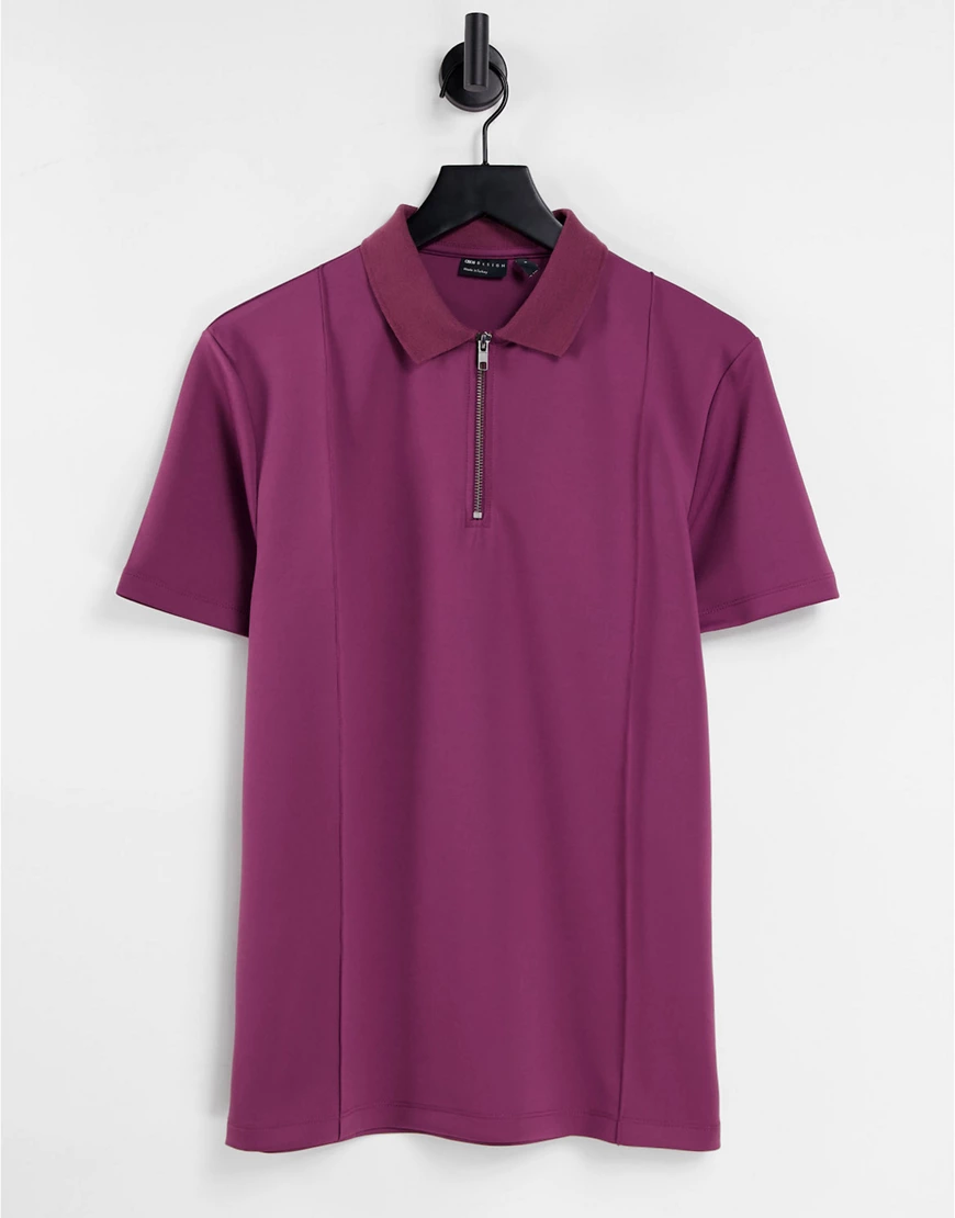 ASOS DESIGN – Polohemd aus Neopren in Lila-Violett günstig online kaufen